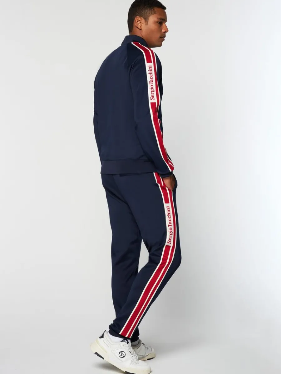 Sergio Tacchini Gromo Tape Track Jacket- Maritime Blue