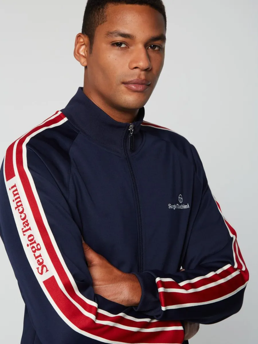 Sergio Tacchini Gromo Tape Track Jacket- Maritime Blue