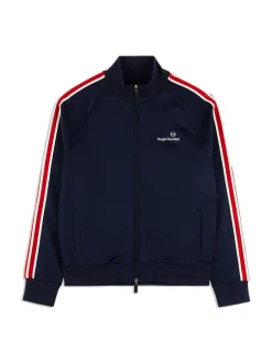 Sergio Tacchini Gromo Tape Track Jacket- Maritime Blue Outlet