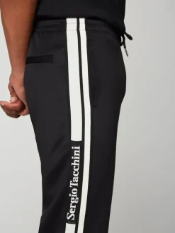 Sergio Tacchini Gromo Tape Track Pant- Black Beauty Clearance
