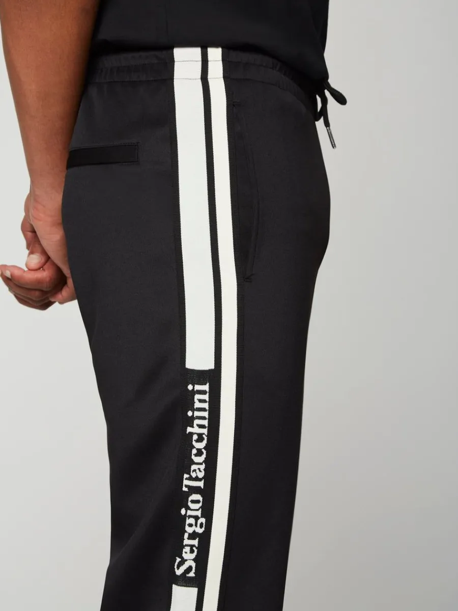 Sergio Tacchini Gromo Tape Track Pant- Black Beauty Clearance
