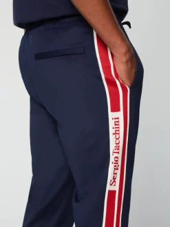 Sergio Tacchini Gromo Tape Track Pant- Maritime Blue Hot