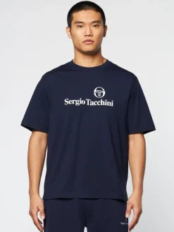Sergio Tacchini Heritage T-Shirt- Maritime Blue New