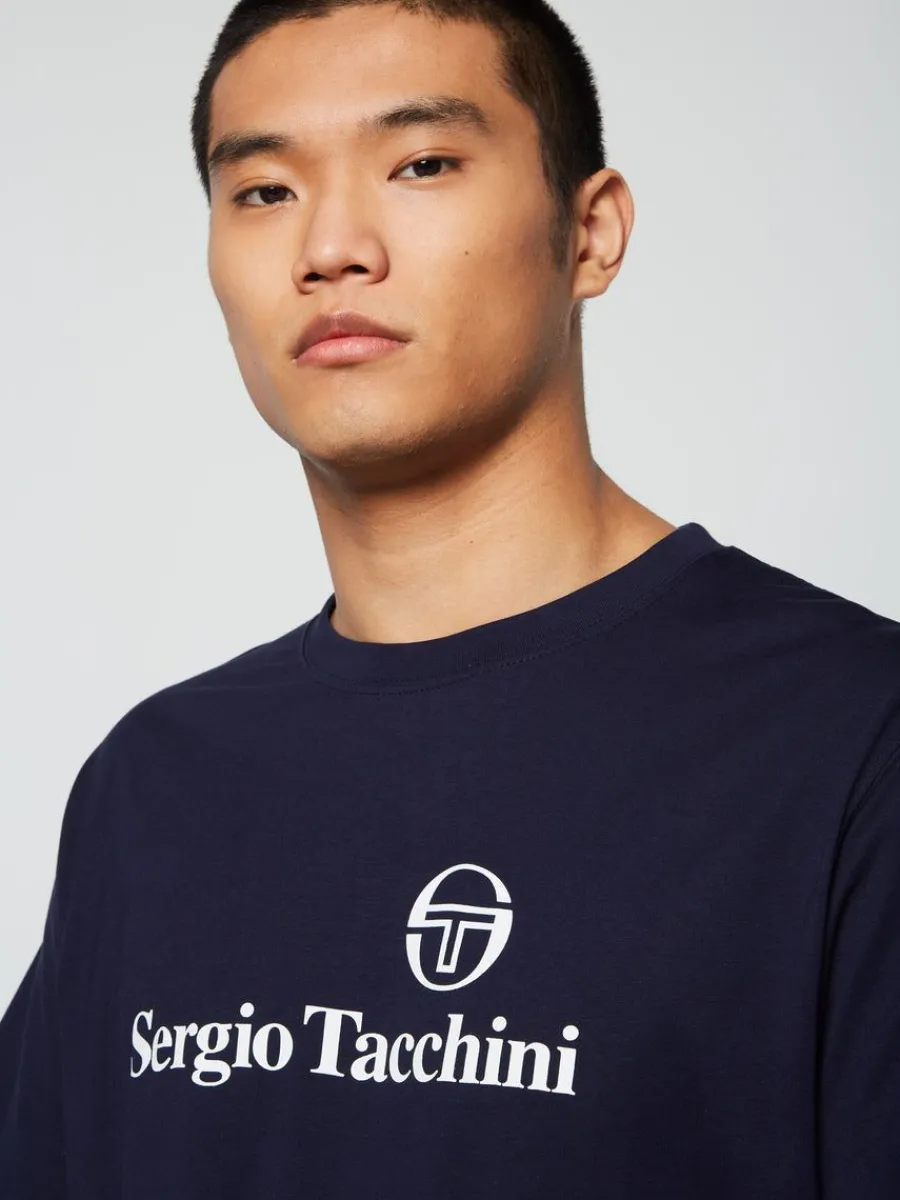 Sergio Tacchini Heritage T-Shirt- Maritime Blue New