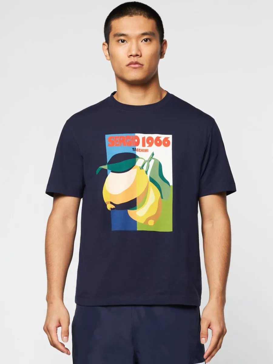 Sergio Tacchini Limone T-Shirt- Maritime Blue Outlet