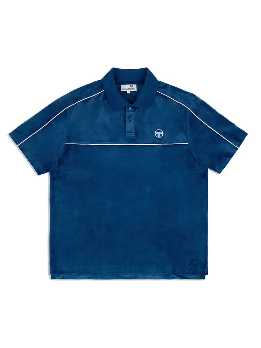 Sergio Tacchini Lioni Velour Polo Archivio- Limoges Outlet