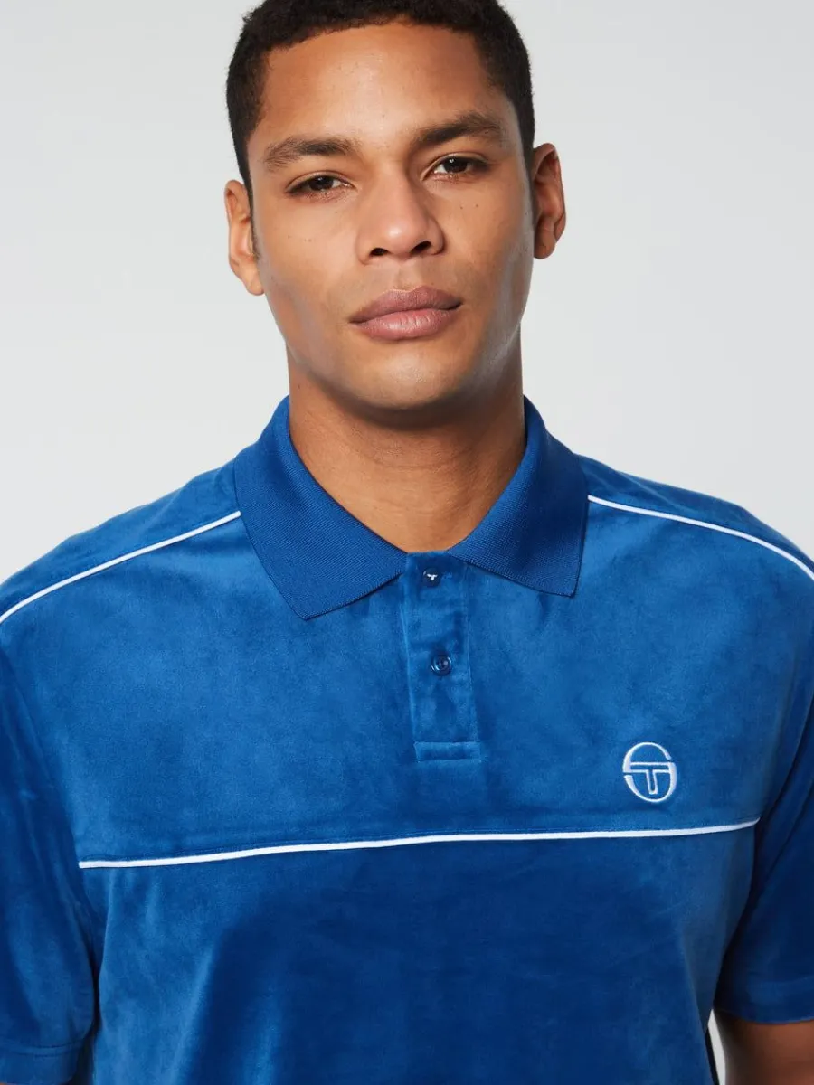 Sergio Tacchini Lioni Velour Polo Archivio- Limoges Online