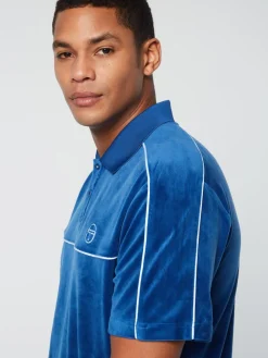Sergio Tacchini Lioni Velour Polo Archivio- Limoges Online