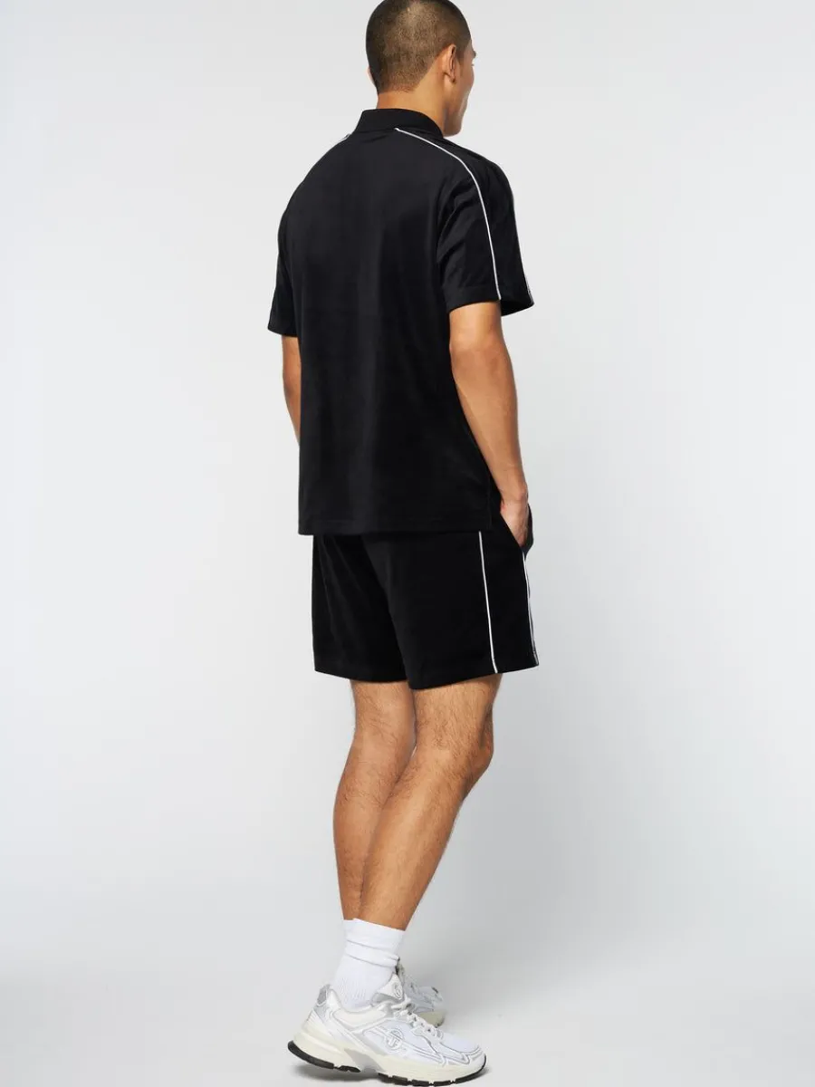 Sergio Tacchini Lioni Velour Polo Archivio- Black Beauty New