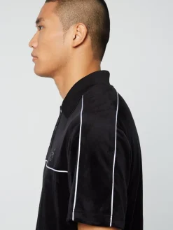 Sergio Tacchini Lioni Velour Polo Archivio- Black Beauty New