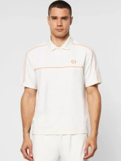 Sergio Tacchini Lioni Velour Polo Archivio- Gardenia Clearance