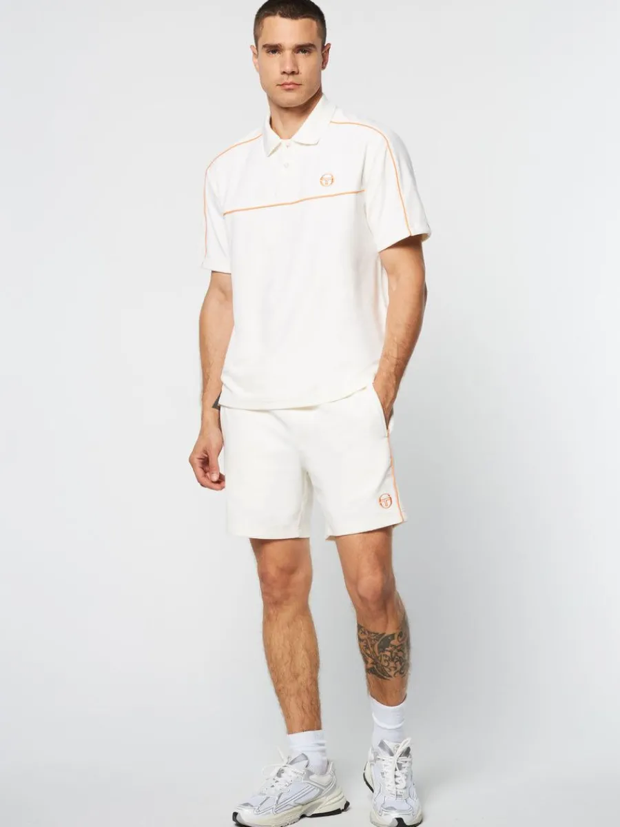 Sergio Tacchini Lioni Velour Polo Archivio- Gardenia Clearance