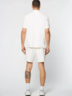 Sergio Tacchini Lioni Velour Polo Archivio- Gardenia Clearance
