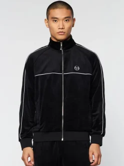 Sergio Tacchini Lioni Velour Track Jacket- Black Beauty Outlet