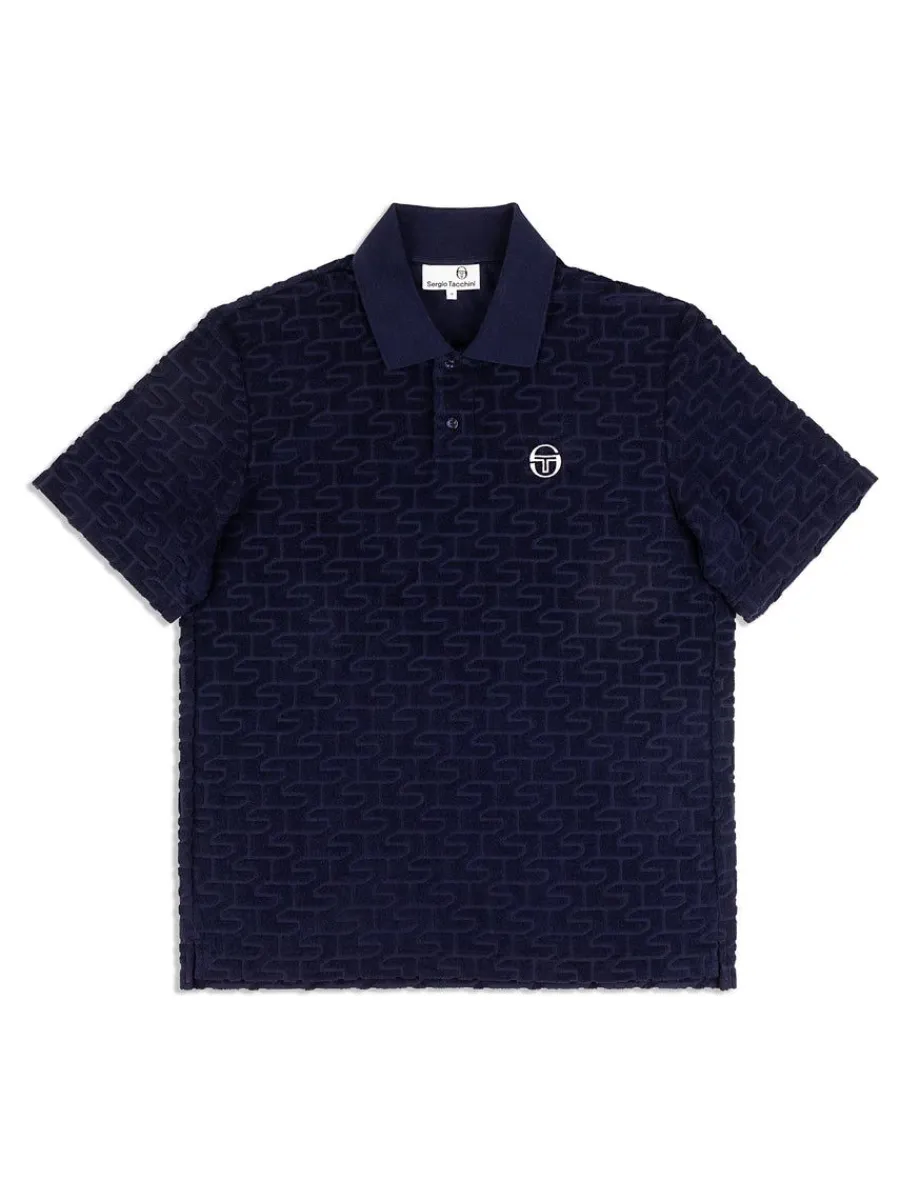 Sergio Tacchini Livata Monogram Polo- Maritime Blue