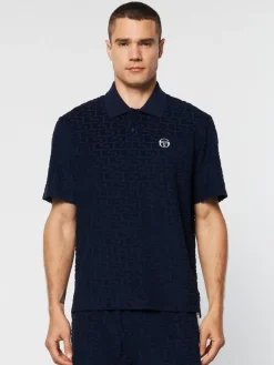 Sergio Tacchini Livata Monogram Polo- Maritime Blue