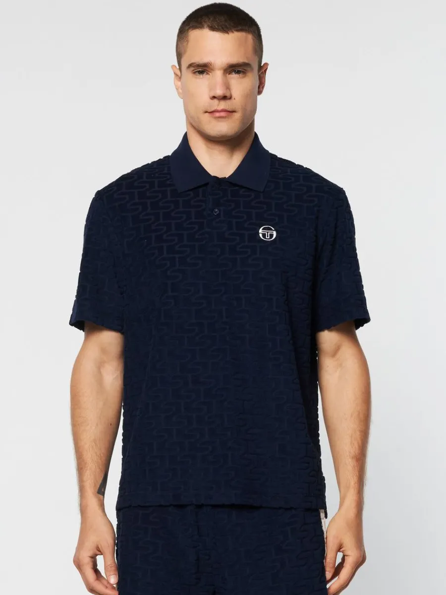 Sergio Tacchini Livata Monogram Polo- Maritime Blue