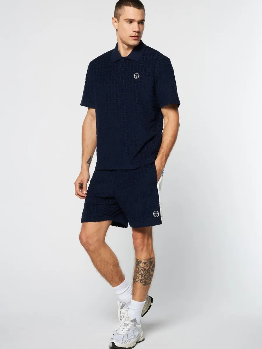 Sergio Tacchini Livata Monogram Polo- Maritime Blue