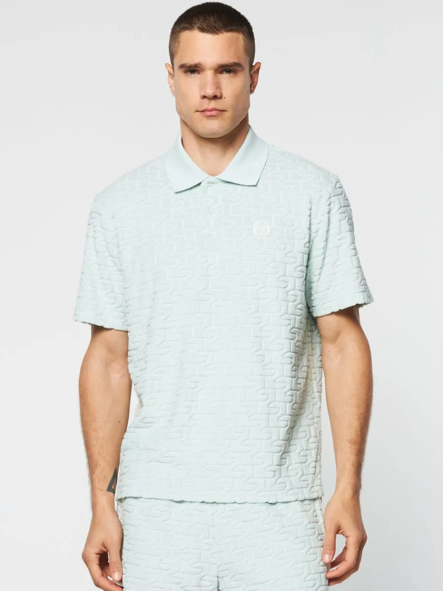 Sergio Tacchini Livata Monogram Polo- Surf Spray Clearance