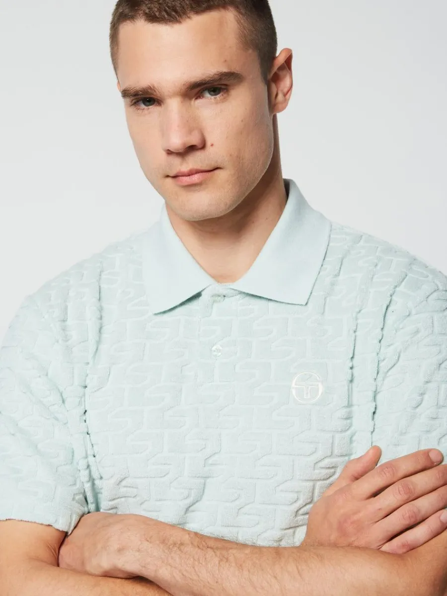 Sergio Tacchini Livata Monogram Polo- Surf Spray Clearance