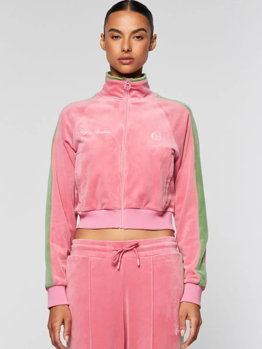 Sergio Tacchini Miss Carlotta Velour Track Jacket- Wild Rose Discount