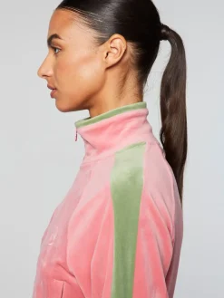 Sergio Tacchini Miss Carlotta Velour Track Jacket- Wild Rose New