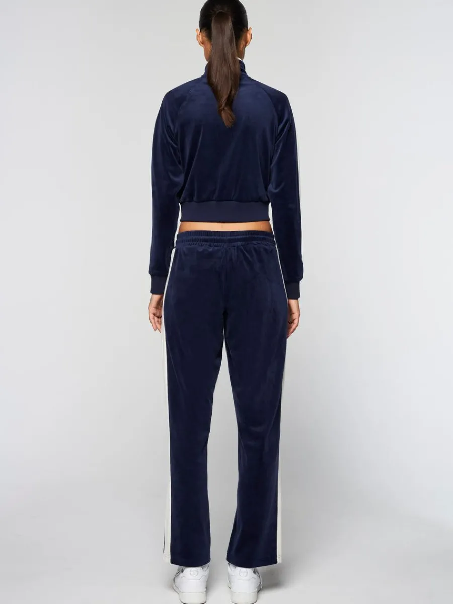 Sergio Tacchini Miss Carlotta Velour Track Jacket- Maritime Blue Best