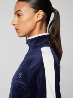 Sergio Tacchini Miss Carlotta Velour Track Jacket- Maritime Blue Best