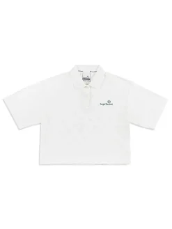 Sergio Tacchini Monogram Jacquard Cropped Polo- Gardenia New