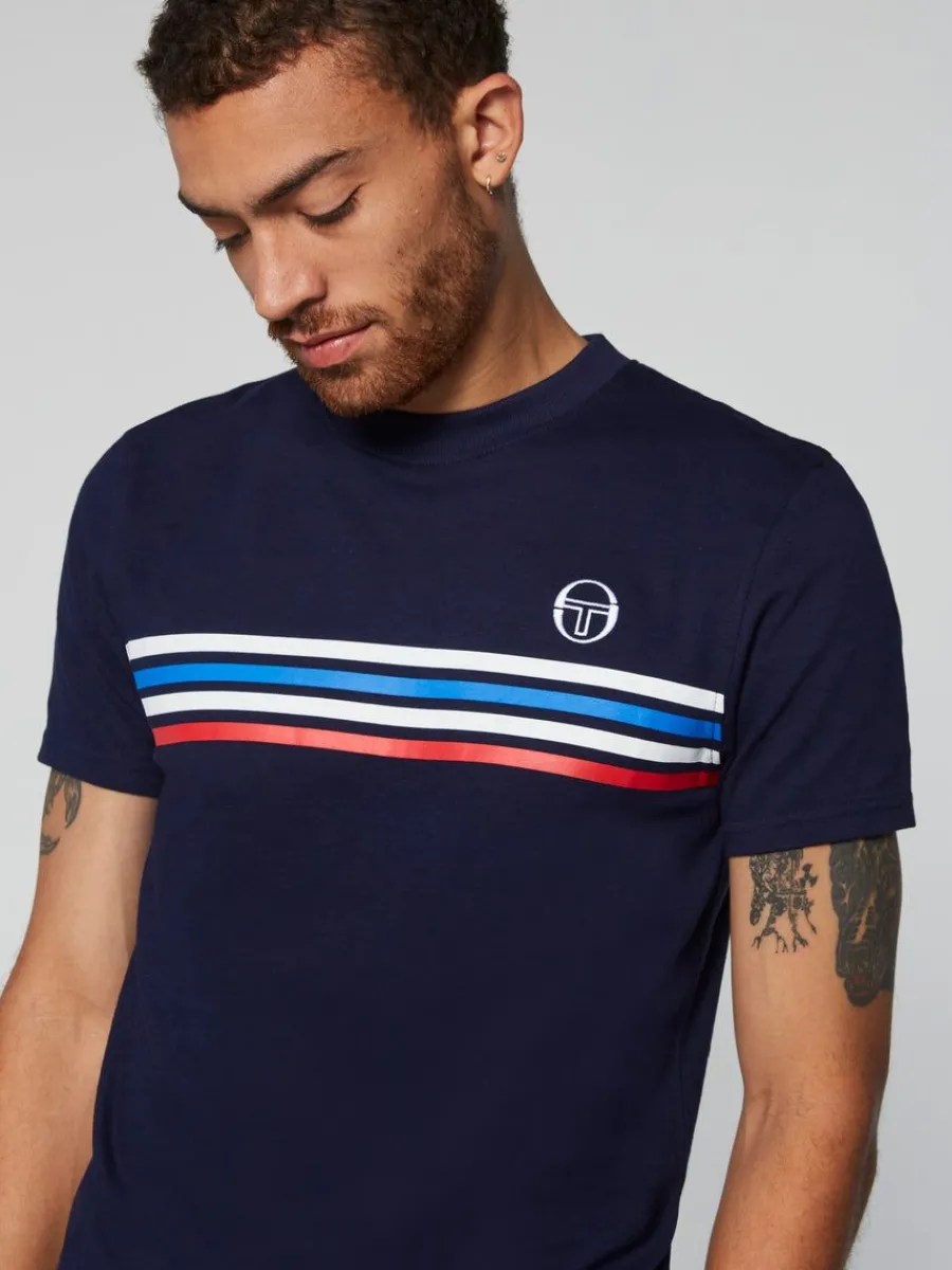 Sergio Tacchini New Melfi Short Sleeve T-Shirt Archivio- Maritime Blue Discount