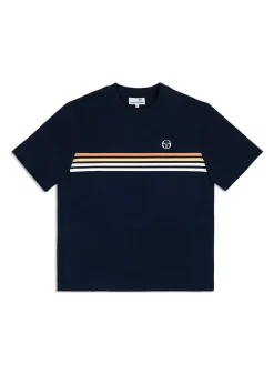 Sergio Tacchini New Melfi T-Shirt- Maritime Blue/ White Discount