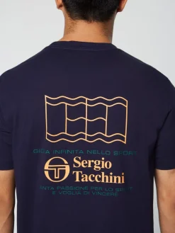 Sergio Tacchini Onda T-Shirt- Maritime Blue Discount