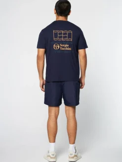 Sergio Tacchini Onda T-Shirt- Maritime Blue Discount