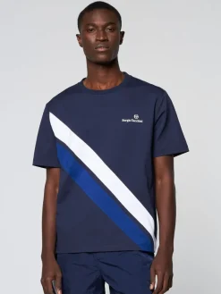 Sergio Tacchini Ortica Tennis T-Shirt- Maritime Blue Clearance