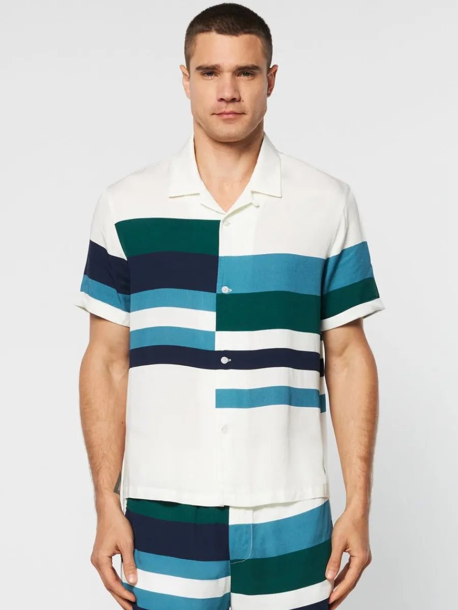 Sergio Tacchini Pennellata Cabana Shirt- Gardenia/ Multi New