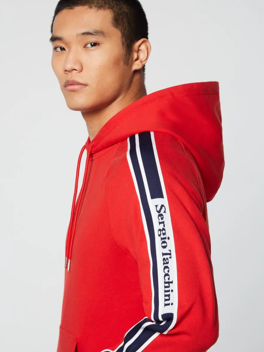 Sergio Tacchini Pereto Tape Hoodie- Adrenaline Rush Hot