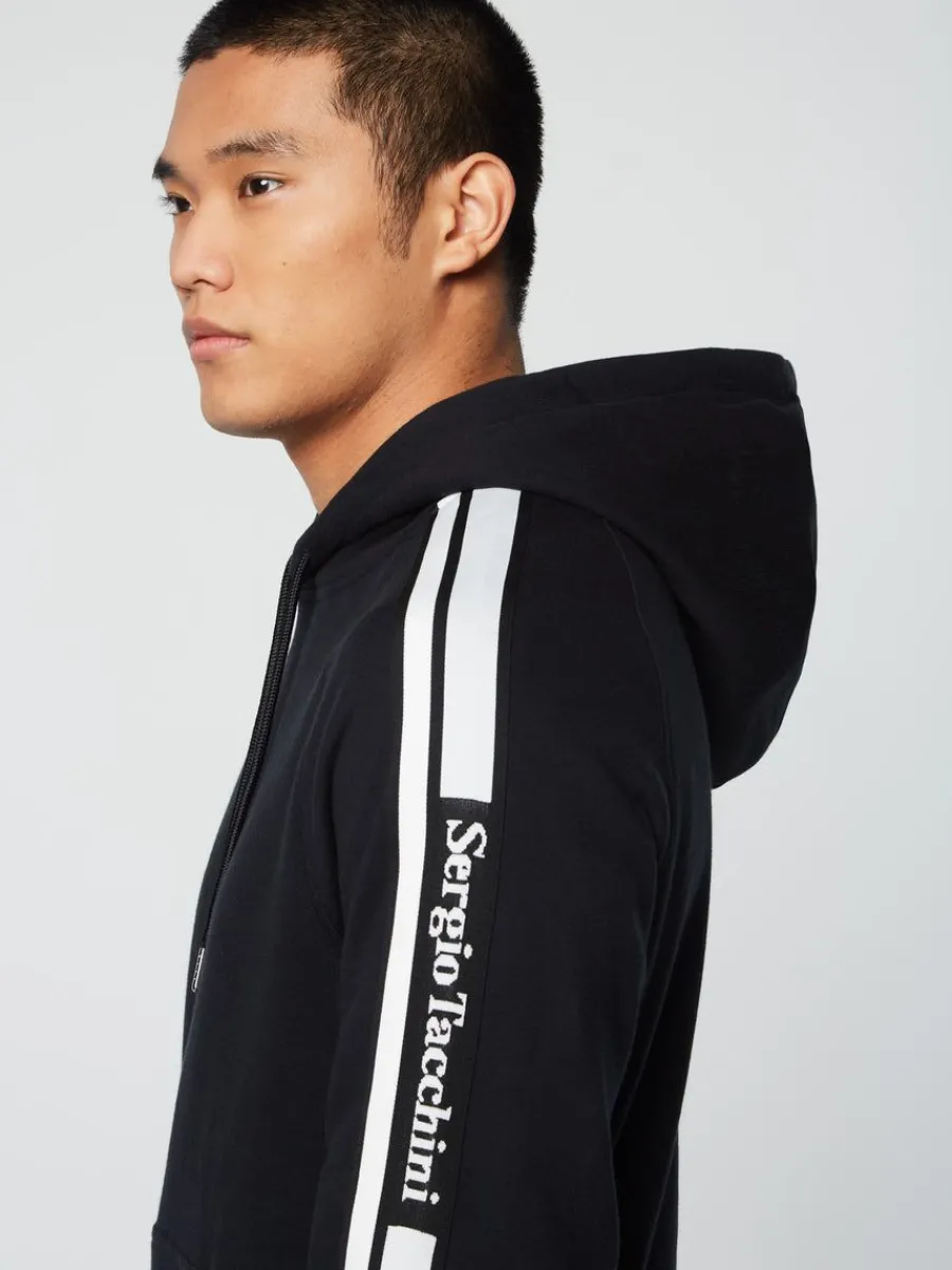 Sergio Tacchini Pereto Tape Hoodie- Black Beauty Online