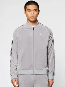 Sergio Tacchini Pereto Velour Track Jacket- Sleet Hot
