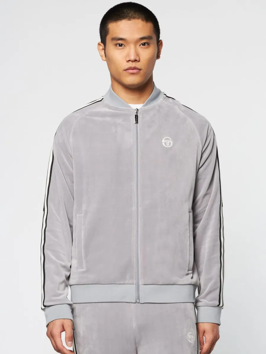 Sergio Tacchini Pereto Velour Track Jacket- Sleet Hot