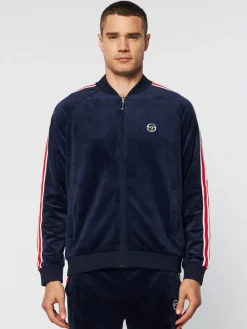 Sergio Tacchini Pereto Velour Track Jacket- Maritime Blue Online