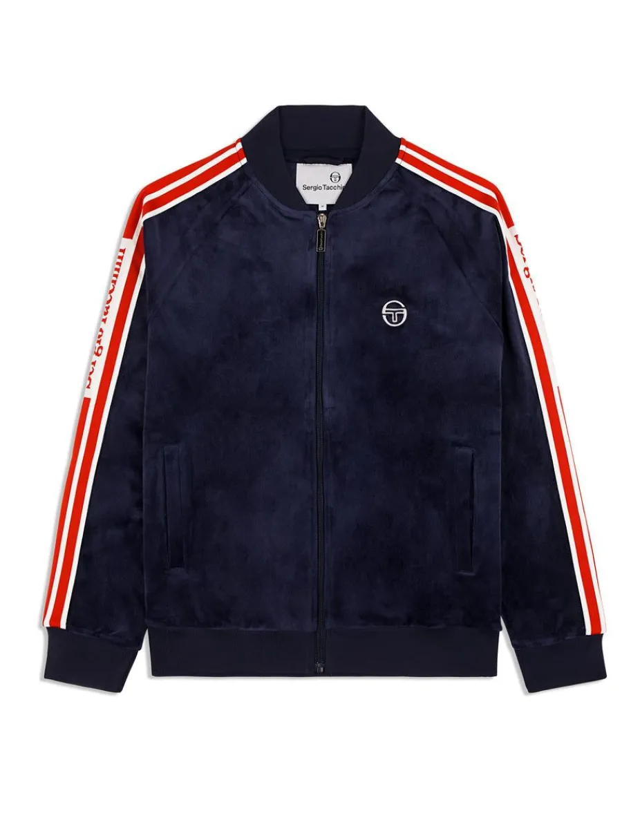 Sergio Tacchini Pereto Velour Track Jacket- Maritime Blue Clearance
