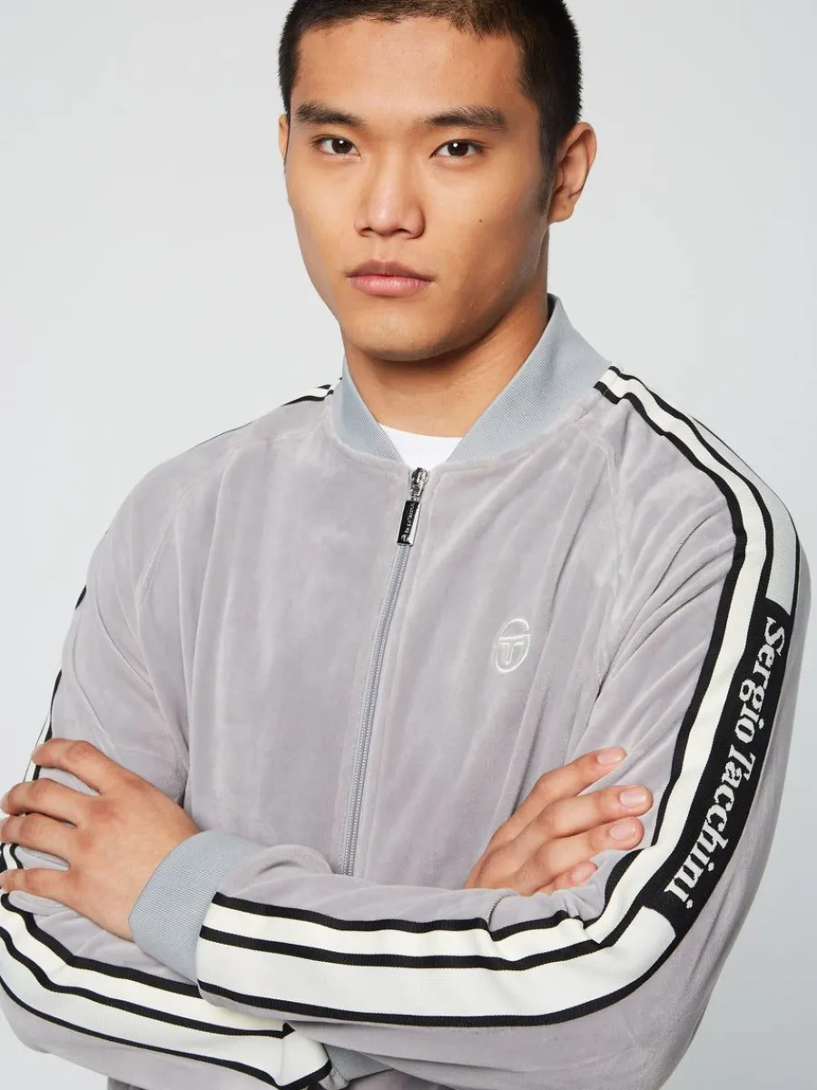 Sergio Tacchini Pereto Velour Track Jacket- Sleet Online