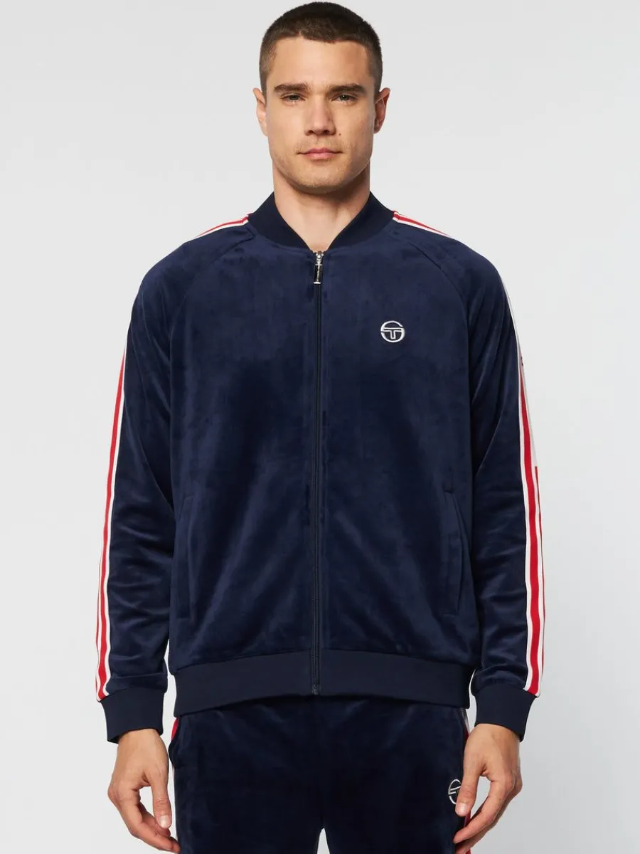 Sergio Tacchini Pereto Velour Track Jacket- Maritime Blue Discount