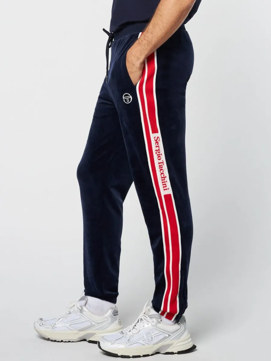 Sergio Tacchini Pereto Velour Track Pant- Maritime Blue Best