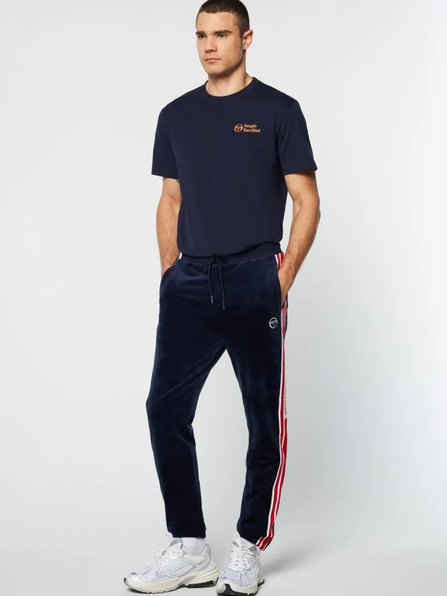 Sergio Tacchini Pereto Velour Track Pant- Maritime Blue Best