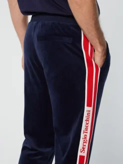 Sergio Tacchini Pereto Velour Track Pant- Maritime Blue Best