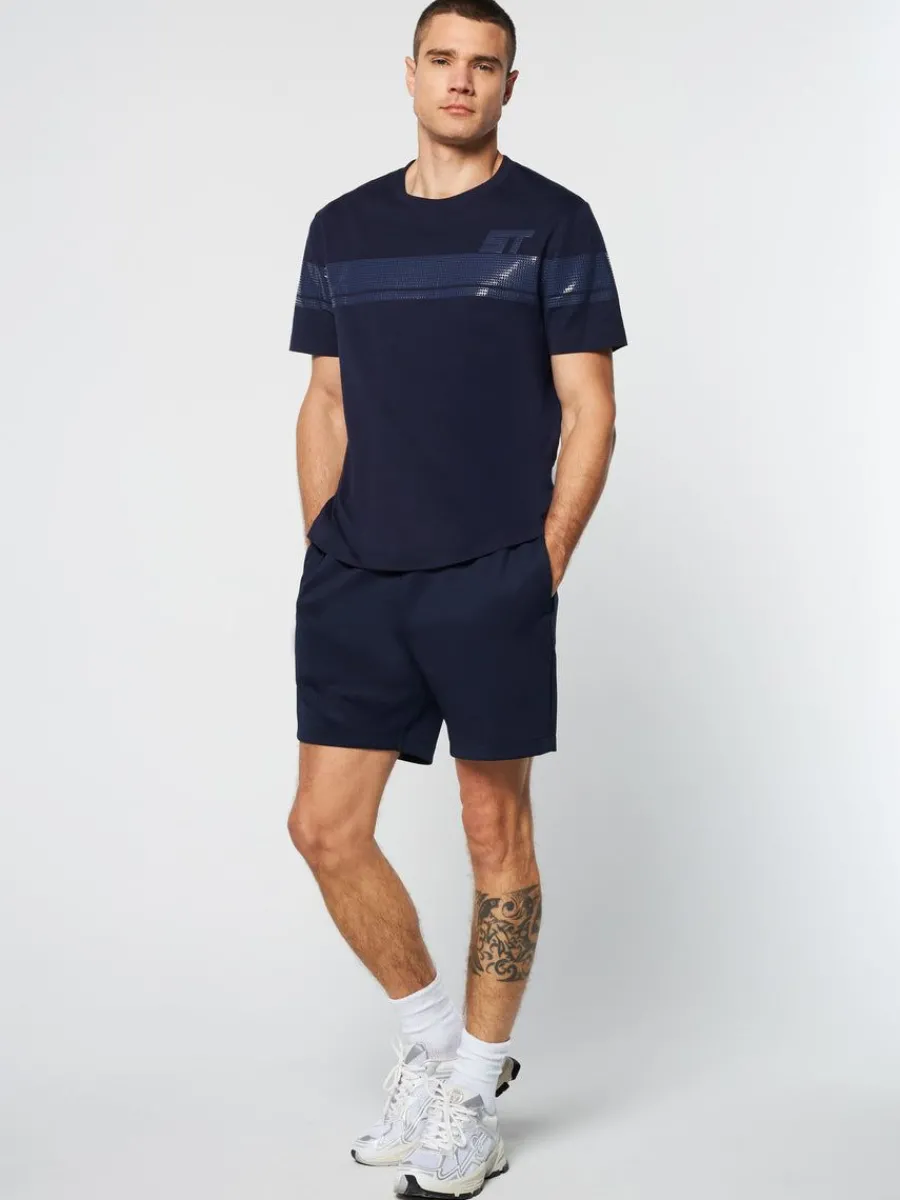 Sergio Tacchini Perforata T-Shirt- Maritime Blue Hot