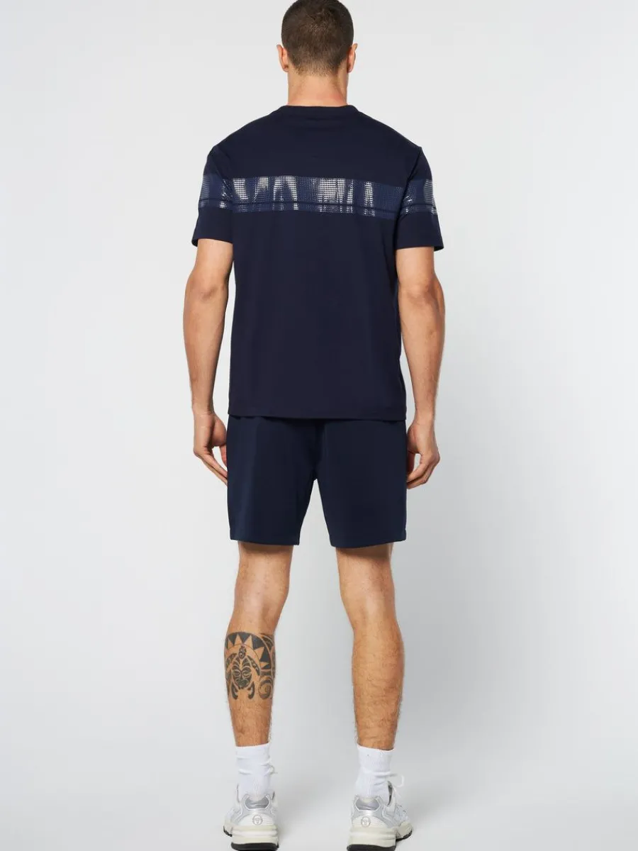 Sergio Tacchini Perforata T-Shirt- Maritime Blue Hot