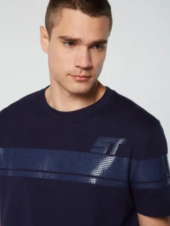 Sergio Tacchini Perforata T-Shirt- Maritime Blue Hot