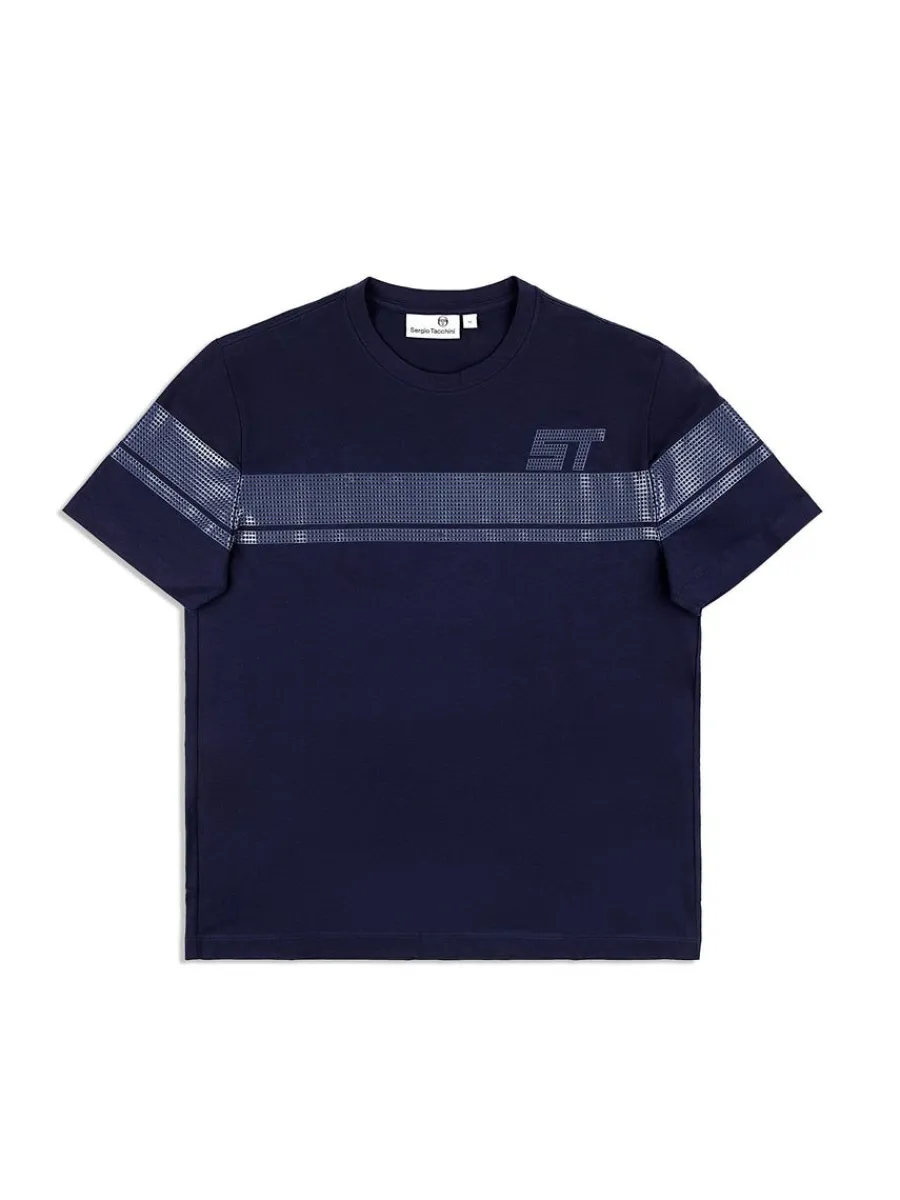 Sergio Tacchini Perforata T-Shirt- Maritime Blue Discount